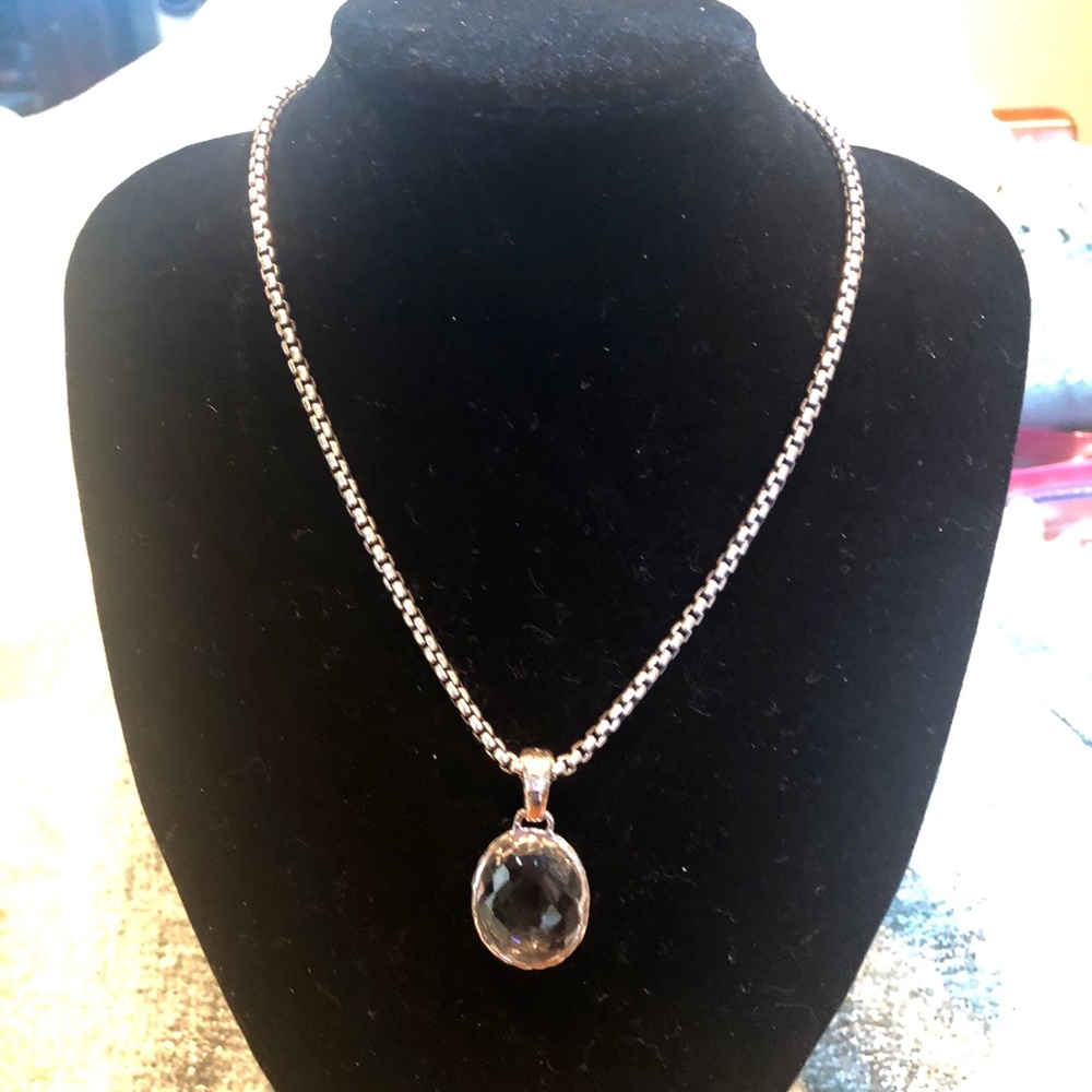 Ippolita Hammered Silver and Clear Pendant